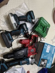 Makita牧田18v起子機DTD158跟代用磨機。油壓鑽。電批。跟兩電一充