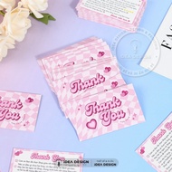 Sweet Pink Thank You Card – Thank You Card 9x5.4cm C300 Paper Matte Lamination 2 Sides Pink Cream