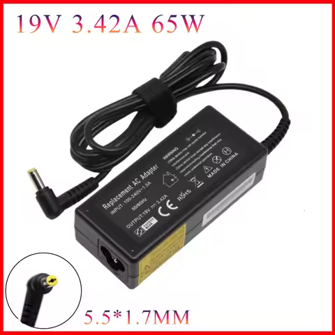 19V 3.42A 65W AC Adapter Battery Charger for Packard Bell EasyNote TV11HC TV44HC TE11BZ TE11HC