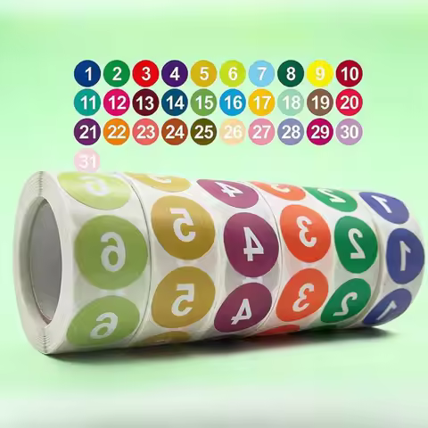 500Pcs/Roll Number Stickers Adhesive Labels Circle Dot Sticker Number 0-10 Home Organization Warehou