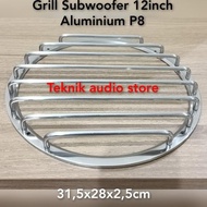 Promo Grill Cover Subwoofer 12inch Aluminum Line 8 COD