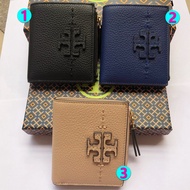 Tory Burch In stock TB 8815 cowhead lady short clasp folding wallet (11X10X5CM)