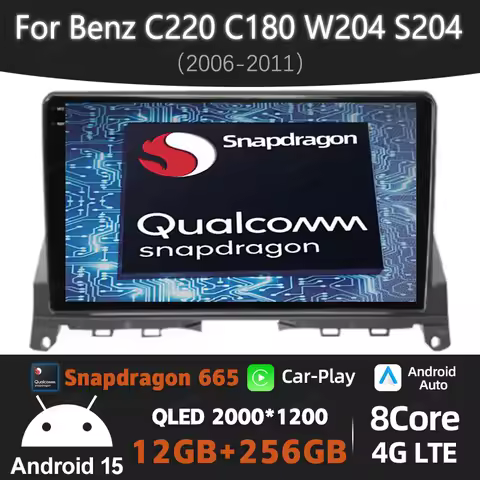 Android 15 Car Radio For Mercedes Benz C Class 3 C220 C180 W204 S204 2006 - 2011 BT Qualcomm Multime
