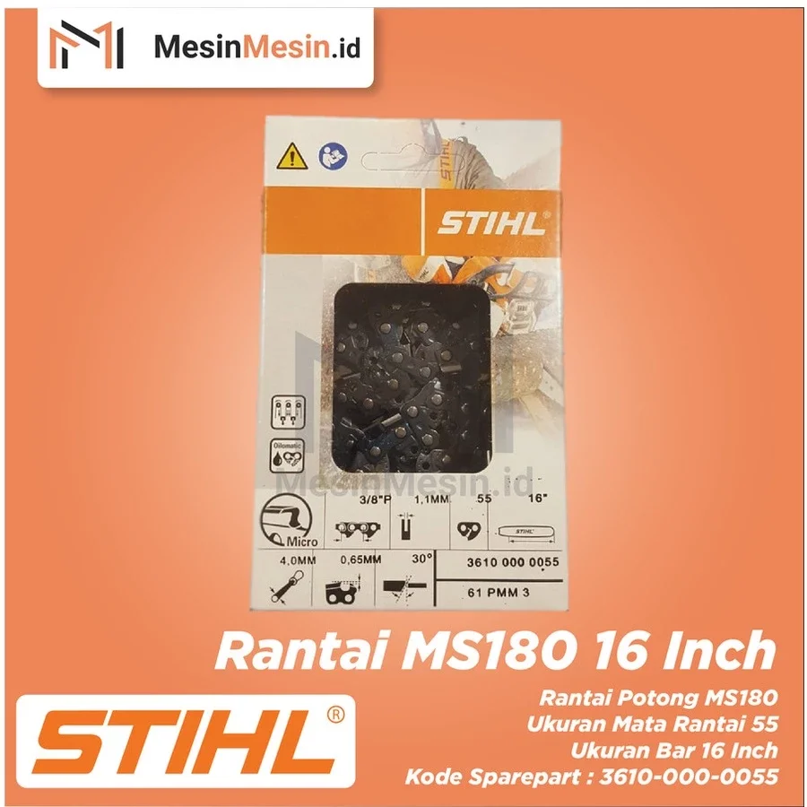 Rantai Senso STIHL Bar 16" Chainsaw Ms-180 Ms-170 Original