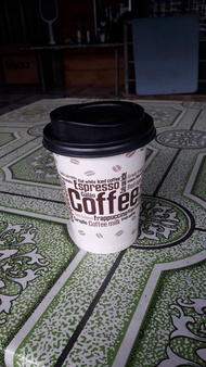 25 - 50 cái ly giấy cốc giấy 360ml - 14oz/12oz kèm nắp nóng Đen