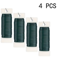 TEMU 4pcs Floral Wire, 153 Yards Paddle Wire 22 Gauge Green For Wreath Making Crafts, Floral Flower 