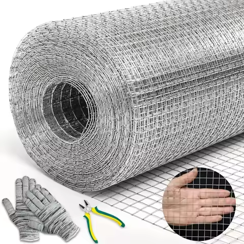 No. 19 Hardware Cloth, 48" x 100ft Galvanized Hardware Cloth Chicken Wire Fence Roll, 1/2" Galvanize