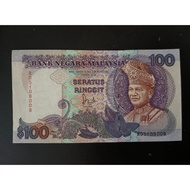 Malaysia Old Banknote RM 100 Jaafar Signed Prefix AD
