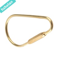 HSHELANXB 2pcs Brass Screw Lock Carabiner, Brass Golden Brass Keychain Hook, Keychain Carabiners Scr