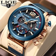 LIGE Original Men Watch Luxury Waterproof Quartz Wristwatch Luminous Sport Chronograph Watch
