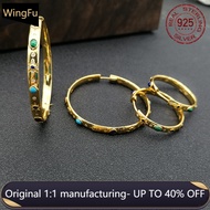 .7 month new S925 sterling silver Monaco jewelry golden earrings Roman style original blue stone jew