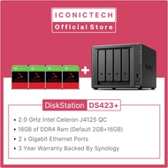 WhatsApp0193710000 8TB ~ 64TB Synology DiskStation DS423+ 18GB DDR4 RAM 4-Bay NAS Enclosure Kits | B