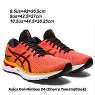 รองเท้าวิ่งชาย Asics Gel-Nimbus 24 สี Cherry Tomato/Black (1011B359-800) มือ 1 พร้อมกล่อง จาก Shop