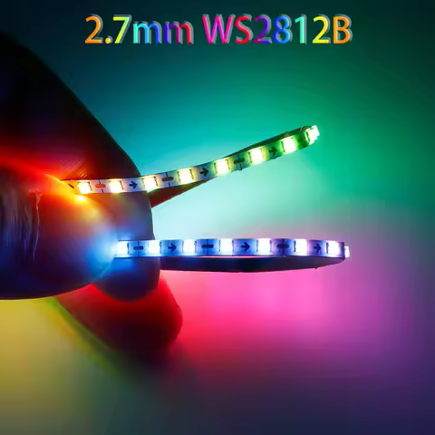 Ultra Narrow 2.7mm WS2812B RGBIC LED Strip WS2812 2020 160Leds/m individually addressable Samrt Ligh