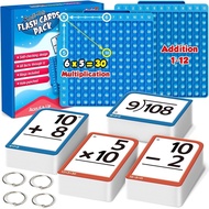 Torlam Math Flash Cards + Math Board, Multiplication Flash Card Times Table Chart, Math Manipulative
