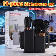 Complete Non-Stick Safe Silicone Utensil Set - 19pc BPA-Free Kitchen Tools with Ergonomic Handles