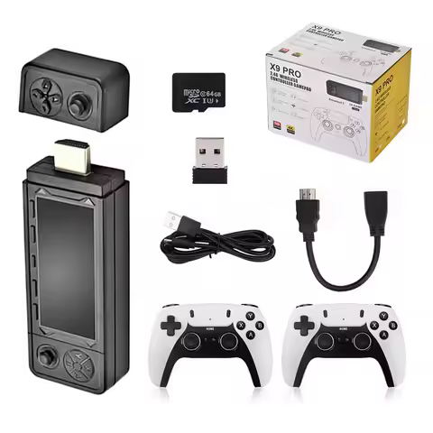 X9 PRO Retro 4K 3D Game Stick 64G/128G TV HD Mini Video Game Console With 2.4G Wireless Controller 4