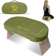 Monk & Llama Meditation Bench - Foldable, Ergonomic, Bamboo Kneeling Stool— Perfect Seiza Bench Medi
