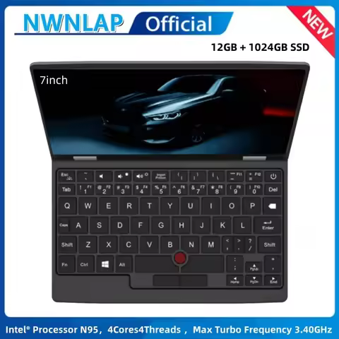 7 inch Pocket Laptop N95 Notebook Touch Screen Portable Netbook Win 11 Pro 16GB+1TB Mini PC Micro Co