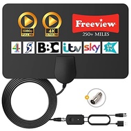 TCFTT Digital TV Aerial 250+ Miles Long Range - Amplified HD TV Antenna Indoor for Freeview TV - Supports 4K 1080P Loca