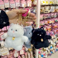 GANTUNGAN Cat Doll Keychain Necklace Trendy Character Cat Doll Keychain Soft Fur Doll Keychain/
