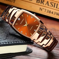 手表男生 【seiko watch man】 Ready Stock Swiss Watch Tungsten Steel Square Men's Watch Waterproof Quartz B