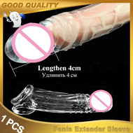 6 inches Crystal Penis Extender Sleeve Ribbed Condom with Spike and Bolitas Delay Ejaculation Spike 7 inches Penis Sleeve for Men