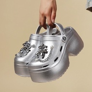 Summer New Style Hole Shoes Height Increasing Shoes Outer Wear Fashion eva Beach Shoes DIY Cloud San