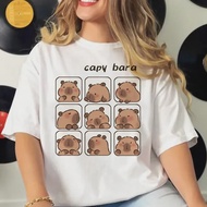 SANRIO | Funny 90s Capybara Tshirt Women T-Shirt Capibara Cartoons Clothes Girl Capybaras T Shirt Fe