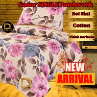 Cadar Patchwork Bunga dan Abstrak Modern  Set 2IN1 Single Size Alas Tilam Hamparan Patchwork