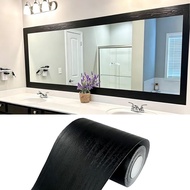 Teemall 10M Black Wood Grain Removable PVC Waterproof Border Wall Decor Removable Self Adhesive Kitc