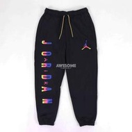 NIKE AIR JORDAN 黑色 大LOGO 刷毛 棉褲 鬆緊帶 縮口褲 運動長褲 男 CU9147-010  露天