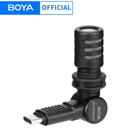 BOYA BY-M100UC Omnidirectional Plug and Play Microphone Type-C Mini Mic for iPhone 15-16 Android USB