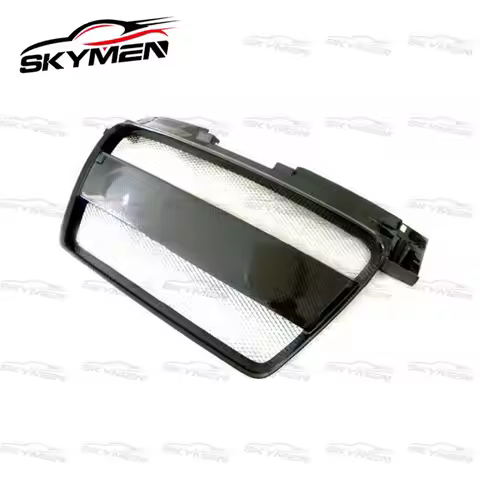 Car-styling Carbon Fiber Front Grill For Audi TT MK2 Type 8J Glossy Bumper Grille Tuning Grills Mesh