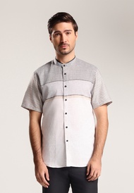 Mens Top Kemeja Koko Lengan Pendek Pria Furkan - White