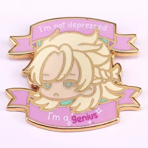 Kawaii Albedo Enamel Pin Chibi Game Character Badge Gamer Gift Collection