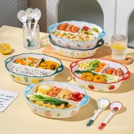 Ceramic partition plate  Weight loss distribution plate  Ceramic one person rice plate  Ceramic rice