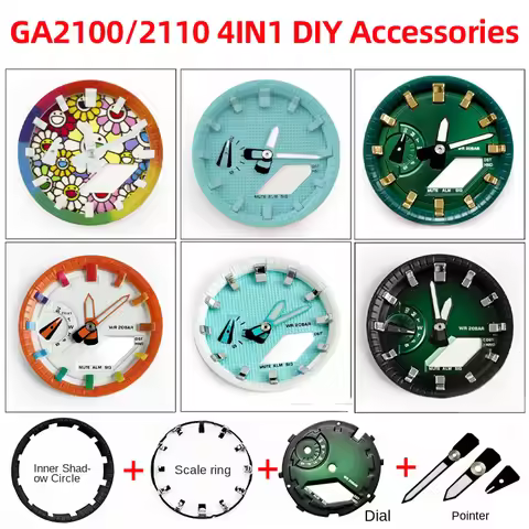 CasiOak 4-IN1 Mod kit for Casio G-shock GA2100 ga2110 ga-b2100 Watch Scale Ring Index dial surface H
