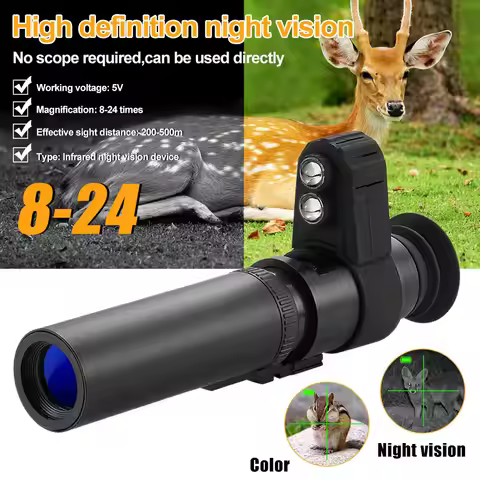 G+ 8-24X Digital Night Vision Rifle Scope Infrared Monocular Crosshair 500m Hunting Outdoor Tactical