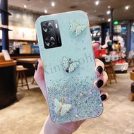 Ốp điện thoại cho OPPO A57 A57S 4G 5G Bướm Mềm Trong Suốt Bling Long Lanh Oppo A57S