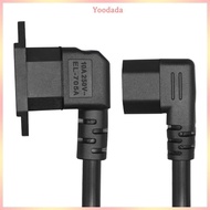 Yoo 90 Degree IEC320 C13 to C14 Panel Mount Power Cable C13 Female to C14 Male Power Supply Extensio