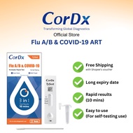 CorDx Tyfast 3 in 1 Flu (Influenza) A/B & COVID-19 Combo ART Self-Test Kit (1/2/5 Tests)