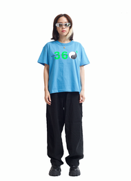 S.V.S.S. T-SHIRT 064 lucky T-shirt เสื้อยืดแขนสั้น คอกลม สีฟ้า