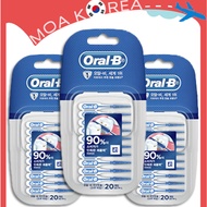 ◀MOA's PICK▶ [Oral-B] Dental Interdental Brushes I-Type | SS-M-L | Precision Clean Rubber Tip | 20-6