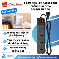 Rang Dong anti-shock multi-purpose socket 3m 5m Automatically shuts off power Safe to use OC04 4C/3M