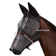 Breathability Horse Fly Mask with Ears Super Comfortable Fly Masks for Horses Adjustable UV Protecti