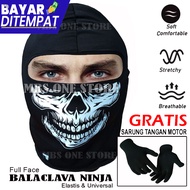 HITAM Face Mask Skull Mask Ninja Mask Full Face MBS220-1 Black Balaclava Skull Adult Men Cool Free Full Finger Motorcycle Gloves C O D Can Pay On The Spot