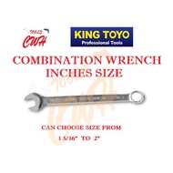 KING TOYO KTCW-XXXX 1-5/16" TO 2" INCHES SIZE COMBINATION WRENCH SPANNER