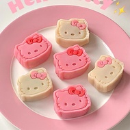 mooncake mould 月餅模具 Cute Kitty Mooncake Mould Hand-tekan Rumah Cina Pastri Baking Tool Handmade Diy2