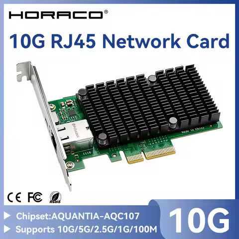 10G PCIE To RJ45 Network Card Marvell AQC107 PCIE X4 Network Adapter Ethernet 10000Mbps PCI Express 